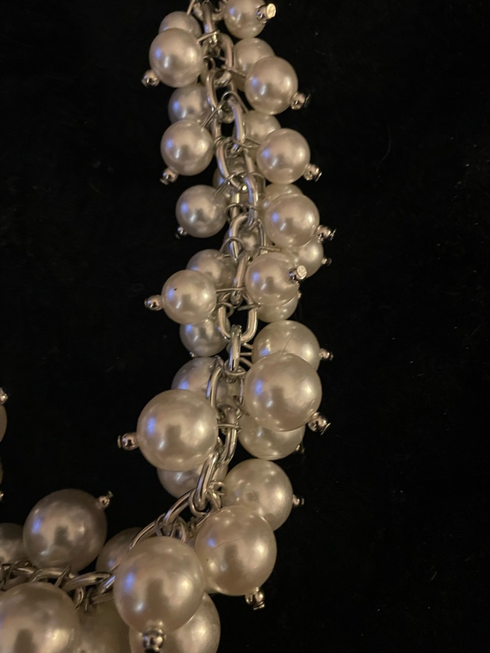 Ashley Stewart Silver-Tone Ivory Pearl Multi-Strand Necklace with Matching Studs - Picture 3 of 7